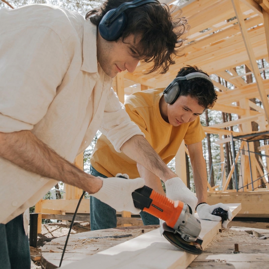 Gehörschutz Arbeitsplatz Bauarbeiter